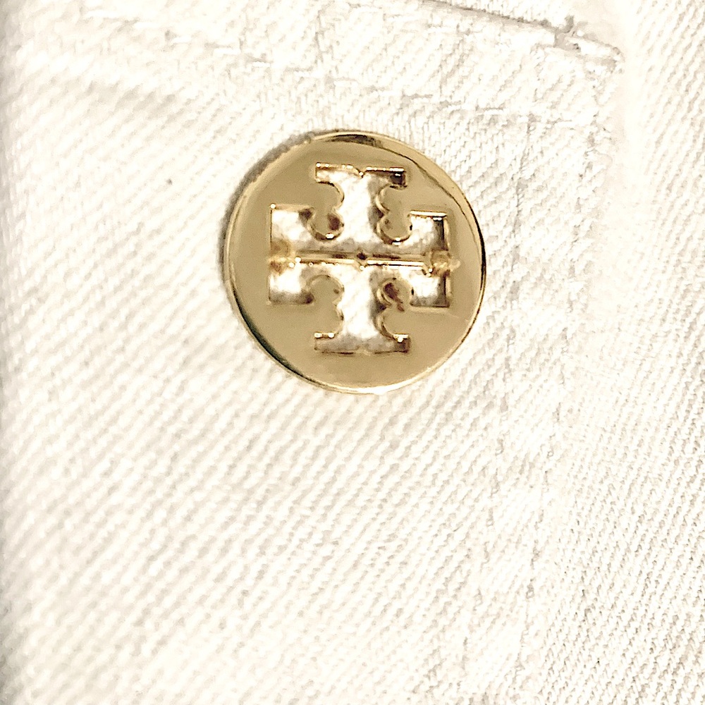 Tory Burch Size 25, white denim jeans